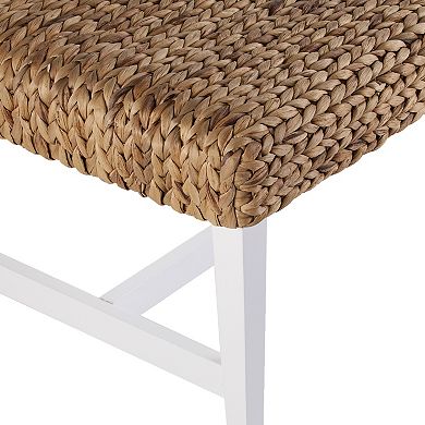 Southern Enterprises White Woven Coffee Table Bench