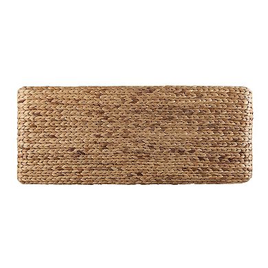 Southern Enterprises White Woven Coffee Table Bench