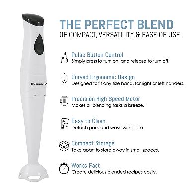 Elite Cuisine Hand Blender with Detachable Wand