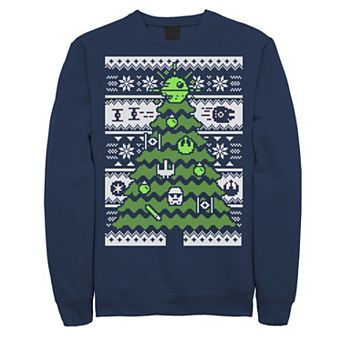 Men's Star Wars Death Star Christmas Tree Ugly Sweater Graphic Fleece Pullover