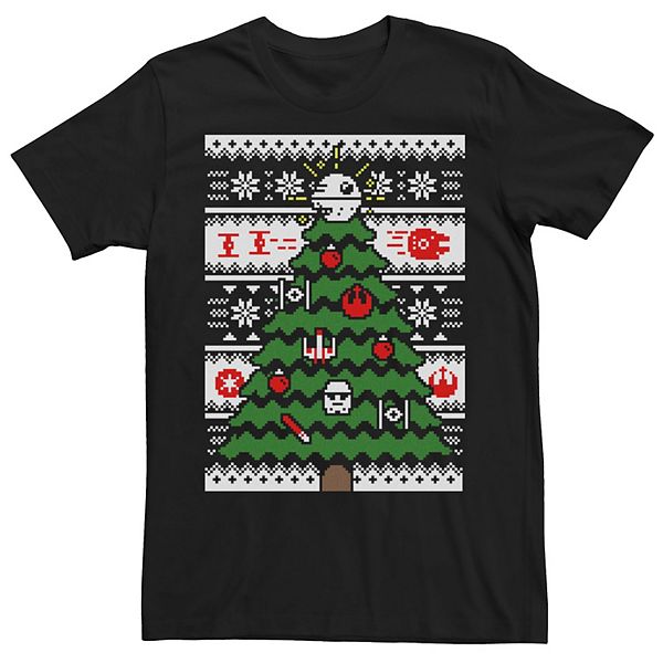 Men's Star Wars Death Star Christmas Tree Ugly Sweater Tee