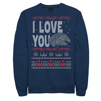 Men's Star Wars Falcon I Love You Ugly Christmas Sweater Sweatshirt