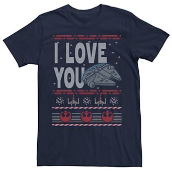 Men's Star Wars Falcon I Love You Ugly Christmas Sweater Tee