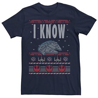 Men's Star Wars Falcon I Know Ugly Christmas Tee
