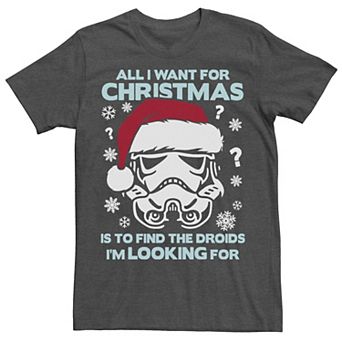 Men's Star Wars Storm Trooper Droids Christmas Tee