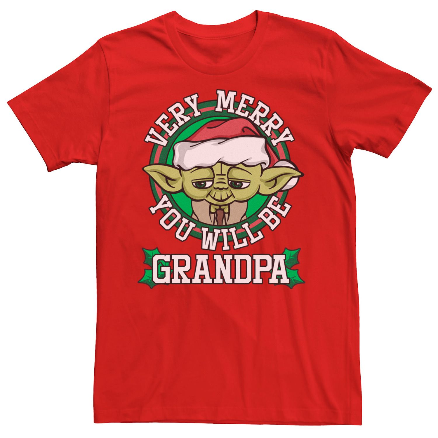 Image for Licensed Character Men's Star Wars Yoda Merry You Will Be Christmas Tee at Kohl's.