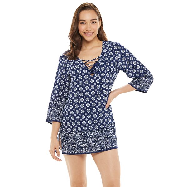 Women's Portocruz Lace Up Tunic Cover-Up