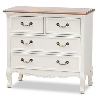 Baxton Studio Amalie White 4-Drawer Storage Cabinet