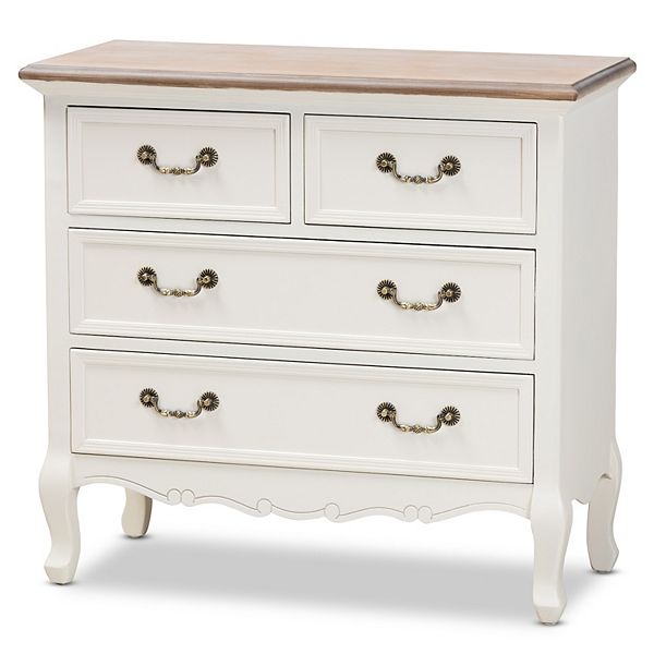 Baxton Studio Amalie White 4-Drawer Storage Cabinet - White