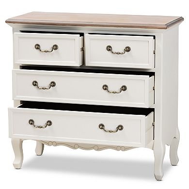 Baxton Studio Amalie White 4-Drawer Dresser