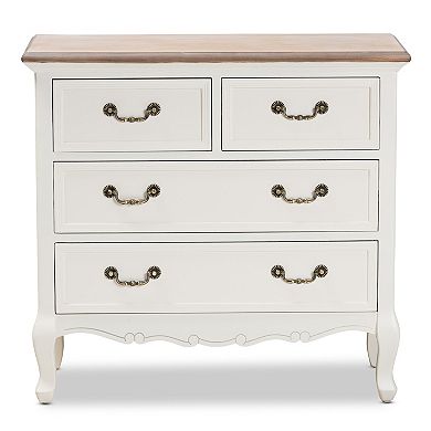 Baxton Studio Amalie White 4-Drawer Dresser