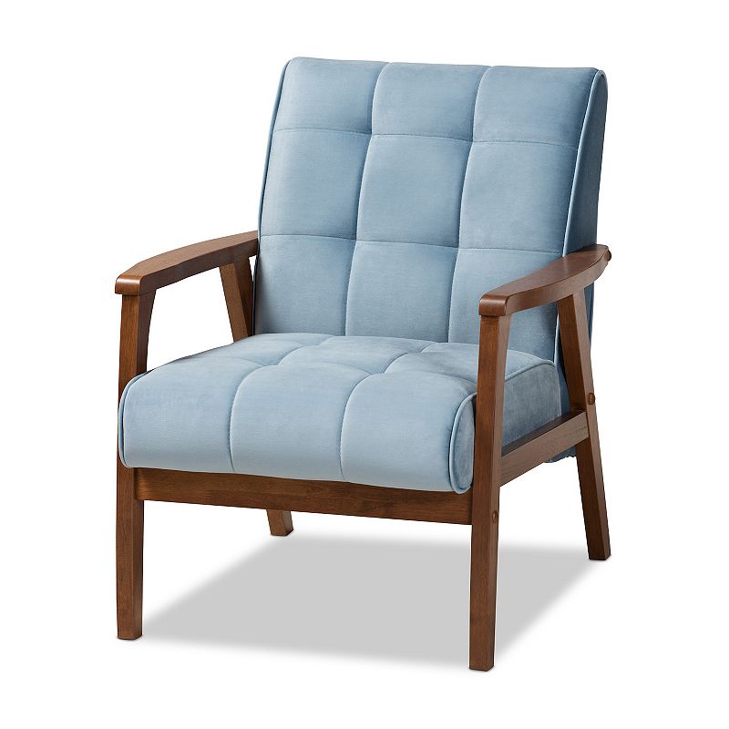Baxton Studio Asta Mid-Century Modern Armchair, Blue