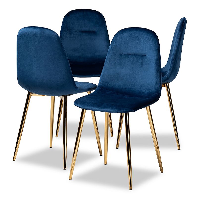 Baxton Studio Elyse Dining Chair 4-Piece Set, Blue