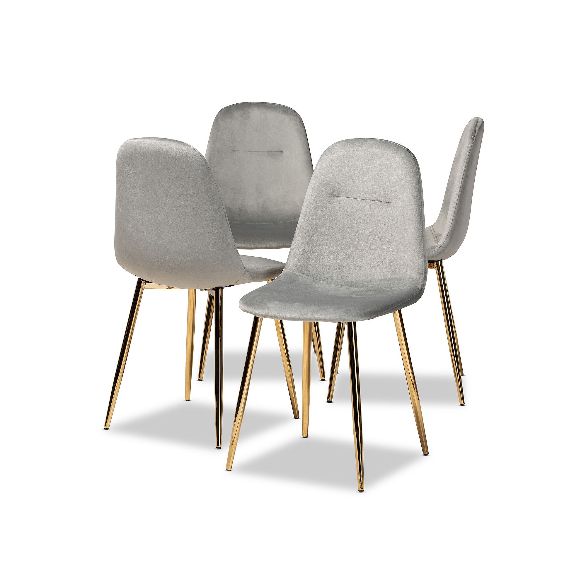 Baxton Studio Elyse Dining Chair 4-Piece Set, Pastel Gray