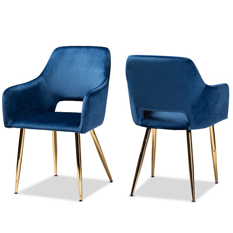 Baxton Studio Germaine Dining Chair 2-Piece Set, Blue