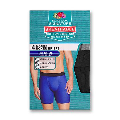 Men's Fruit of the Loom® 4-pack Breathable Stretch Micro-Mesh Boxer Briefs