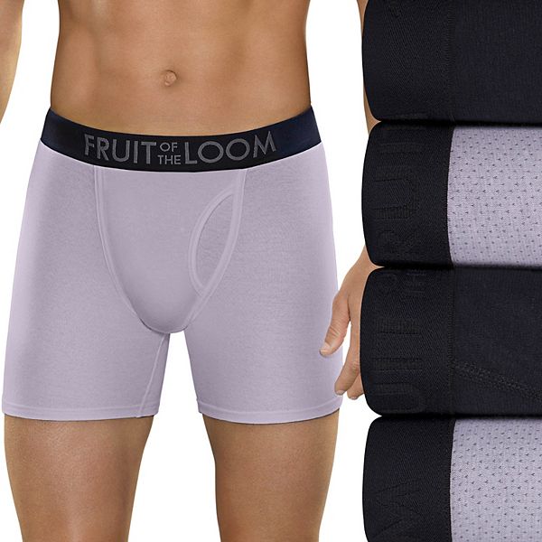 Men's Breathable Cotton Micro-Mesh Short Leg Boxer Brief, 3 Pack