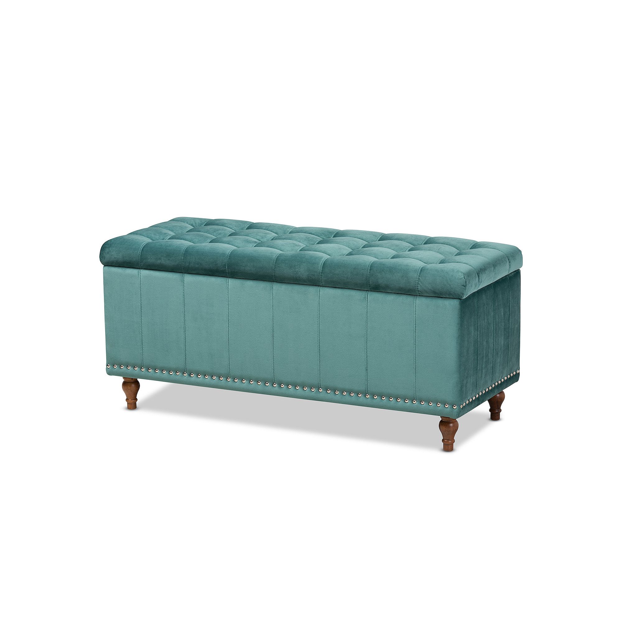 Baxton Studio Kaylee Storage Bench Ottoman, Pastel Blue