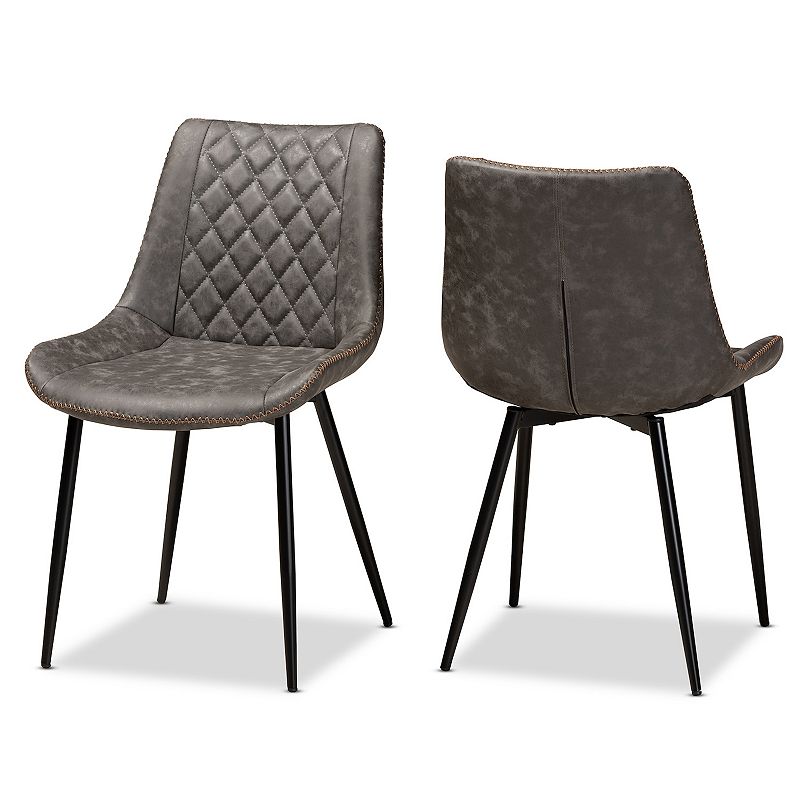 79120979 Baxton Studio Loire Dining Chair 2-Piece Set, Grey sku 79120979