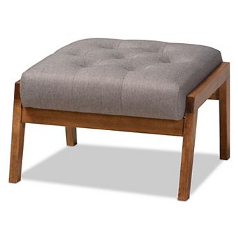 Baxton Studio Naeva Pastel Grey Footstool
