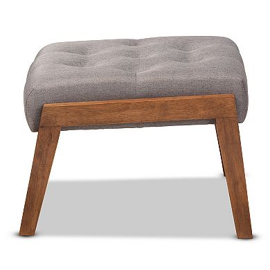 Baxton Studio Naeva Pastel Grey Footstool