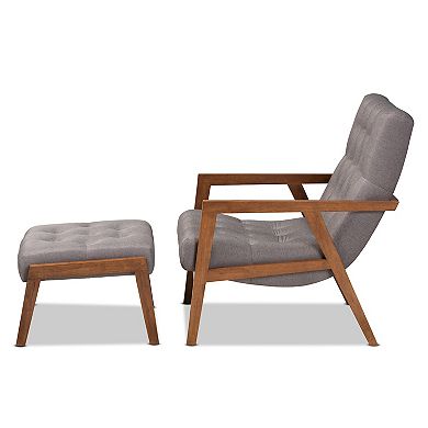 Baxton Studio Naeva Accent Chair & Ottoman 2-Piece Set