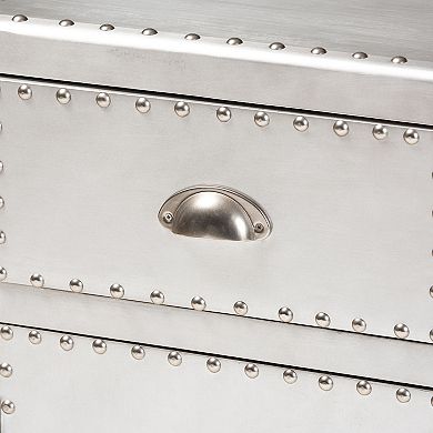 Baxton Studio Serge Silver Cabinet