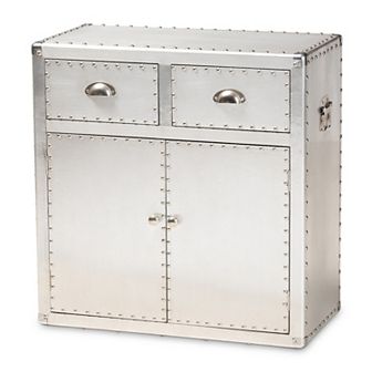Baxton Studio Serge Silver Cabinet