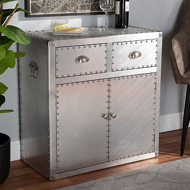 Baxton Studio Serge Silver Cabinet