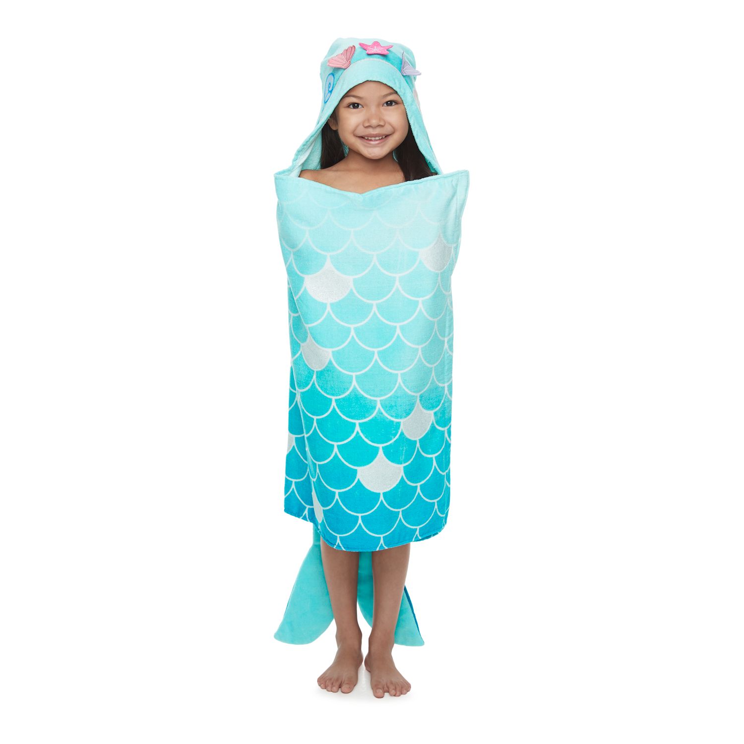 mermaid hooded bath towel