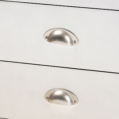 Baxton Studio Serge Lift-Top 2-Drawer Silver Cabinet