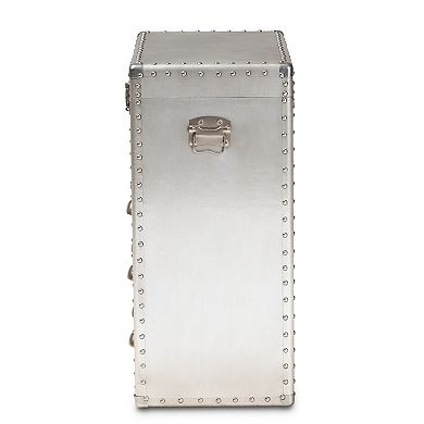 Baxton Studio Serge Silver Lift-Top 3-Drawer Cabinet