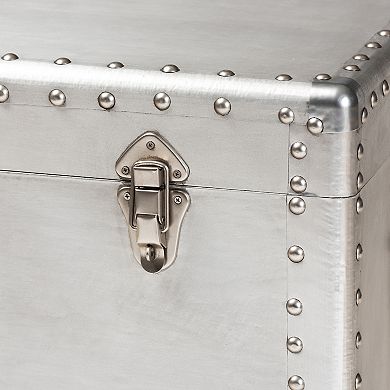 Baxton Studio Serge Silver Lift-Top 3-Drawer Cabinet