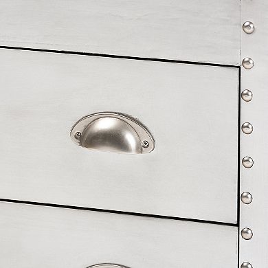 Baxton Studio Serge Silver Lift-Top 3-Drawer Cabinet