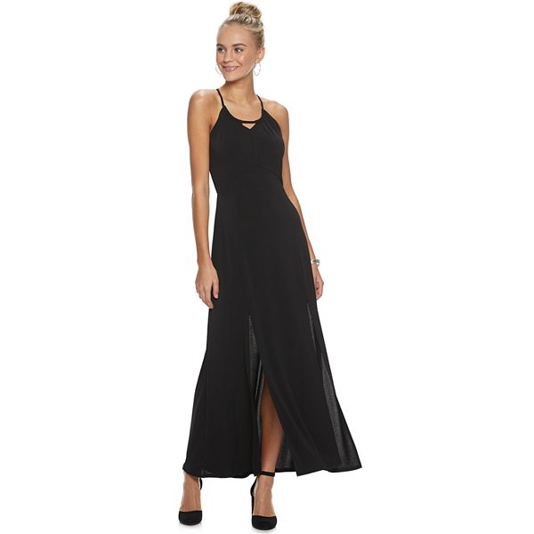 Juniors' Candie's® Halter Maxi Dress With Cut Out