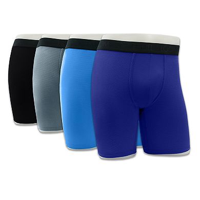 Men's Fruit of the Loom 4-pack Breathable 4-Way Stretch Micro-Mesh Long-Leg Boxer Briefs