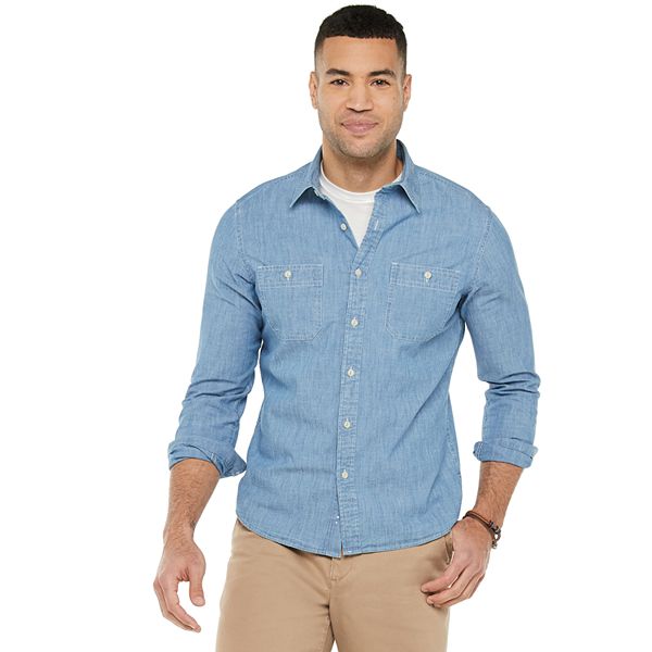 Men's Sonoma Goods For Life® Chambray Two-Pocket Button-Down Shirt