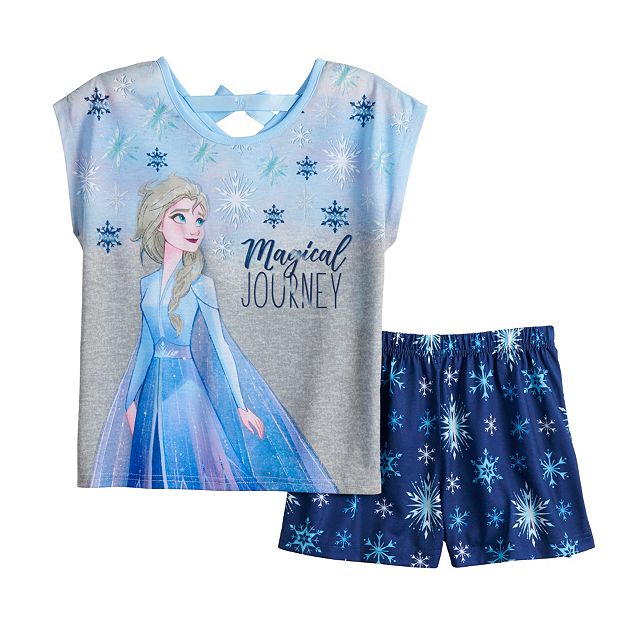 Disney s Frozen 2 Elsa Girls 4 8 Top and Shorts Pajama Set