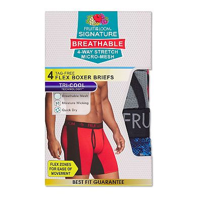 Men's Fruit of the Loom® 4-pack Breathable Flex Boxer Briefs