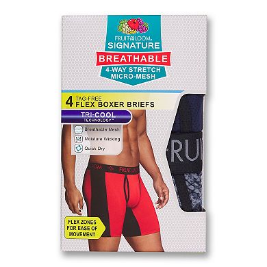 Men's Fruit of the Loom® 4-pack Breathable Flex Boxer Briefs