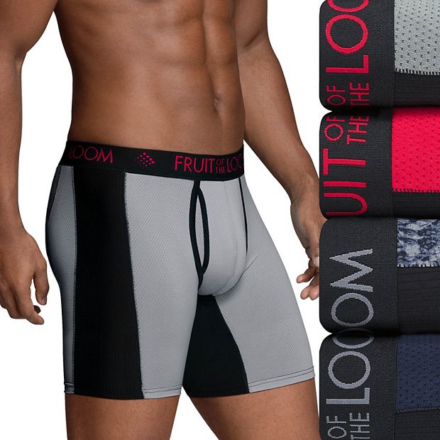 New 4 Fruit of the Loom Tag Free Long Leg Size 3XL Boxer Briefs