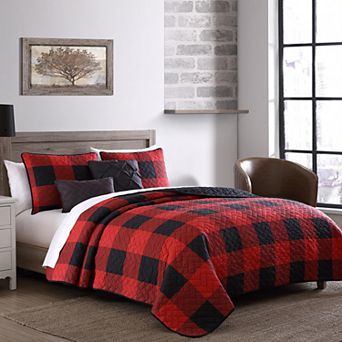 Avondale Manor Buffalo Plaid Reversible Quilt Set