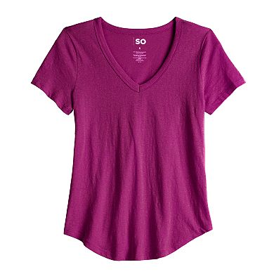 Juniors' SO® Favorite V-Neck Short Sleeve Tee