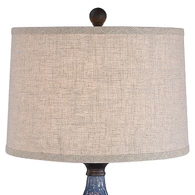 Blue Textured Ceramic Table Lamp