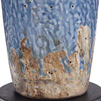 Blue Textured Ceramic Table Lamp