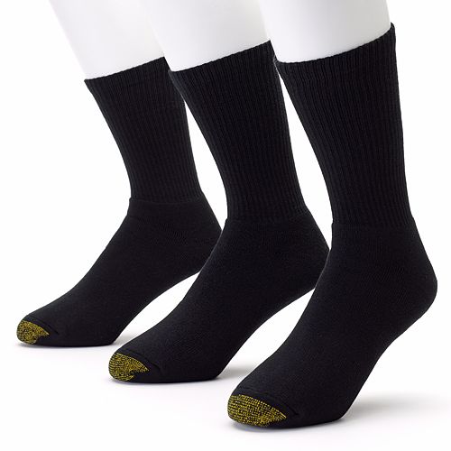 Men's GOLDTOE 3-pk. Black Uptown Crew Socks