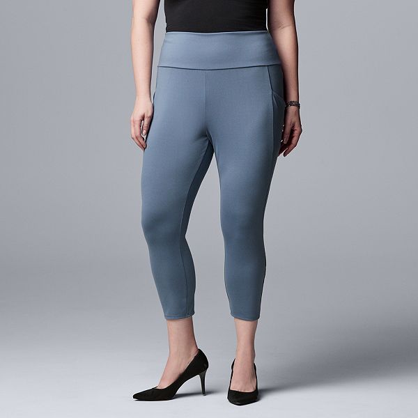 Plus Size Simply Vera Vera Wang High Rise Compression Capri Leggings