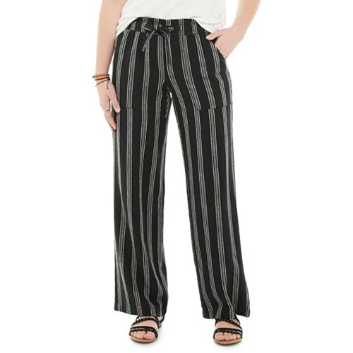 Juniors' SO® Wide Leg Linen Pants