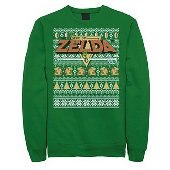 Men's Nintendo Zelda 8-Bit Ugly Christmas Sweater Sweatshirt