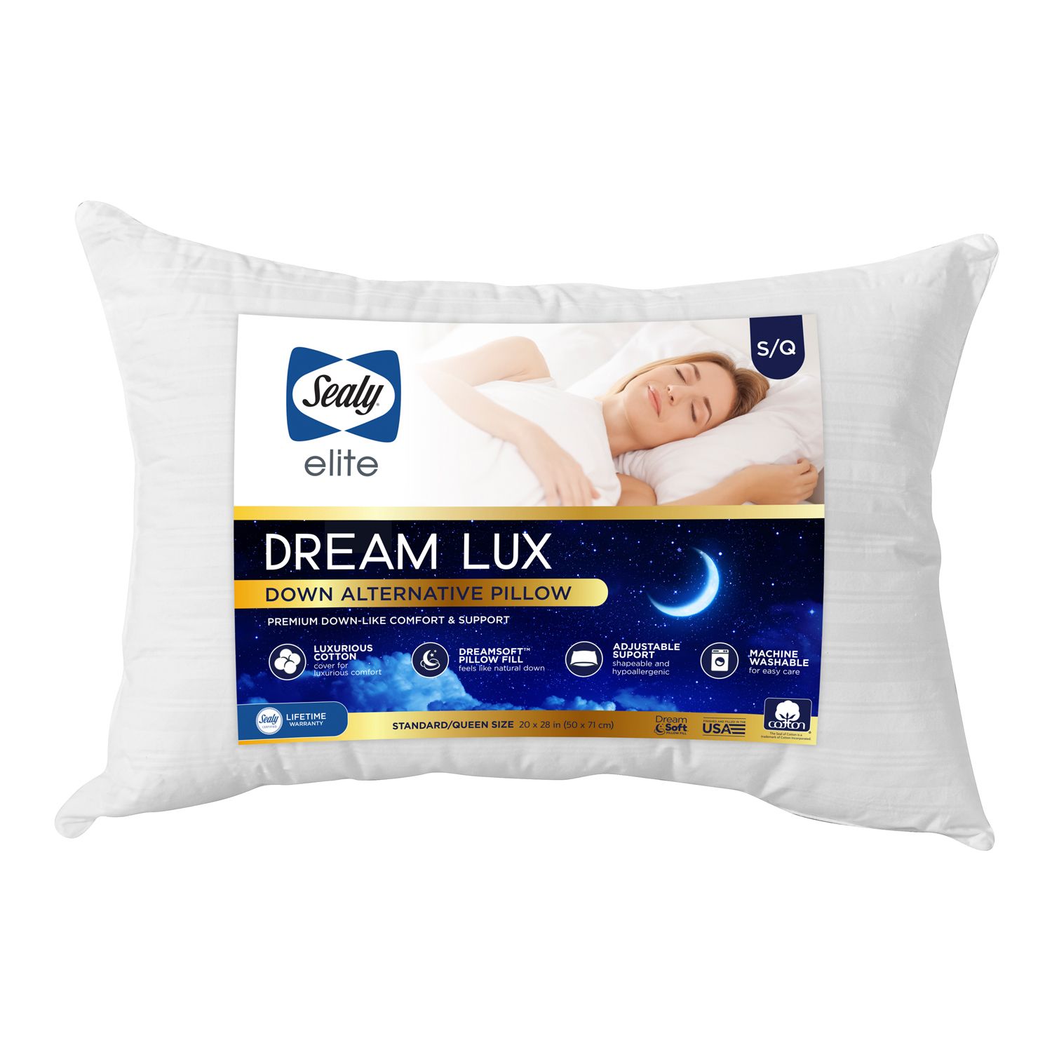 sealy luxury down adaptive pillow